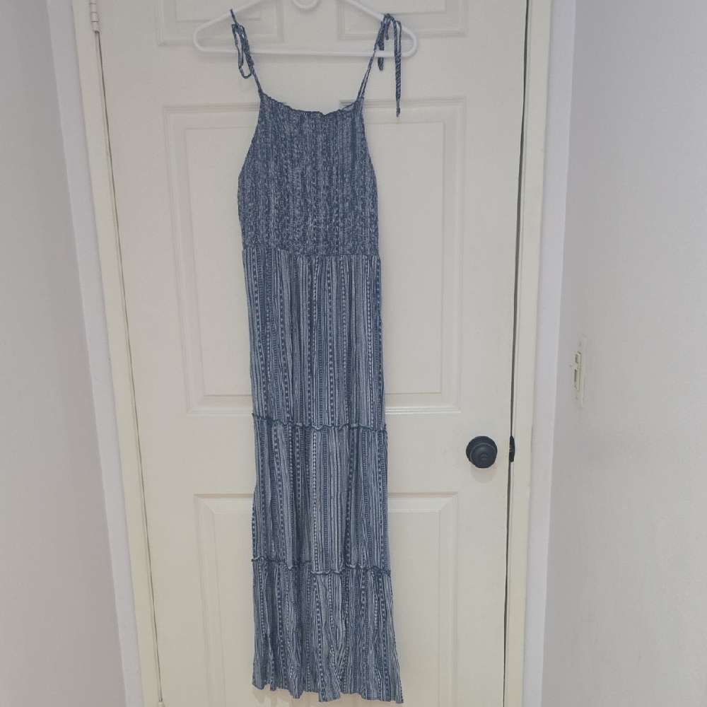 Wild Fable Patterned Blue Maxi Dress